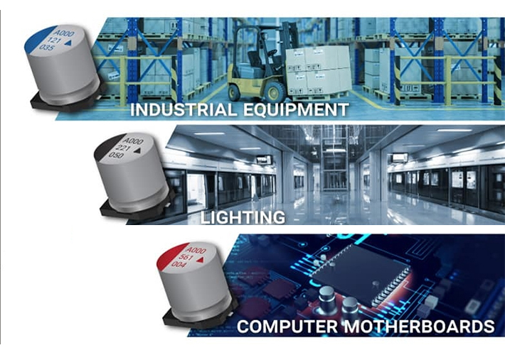 foto Condensadores electrolíticos de aluminio para aplicaciones de consumo y entornos industriales.